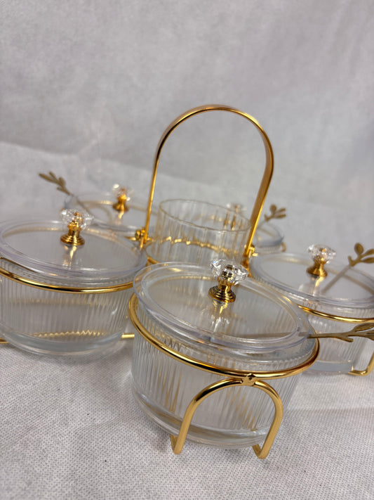 luxury 6-piece glass serving set