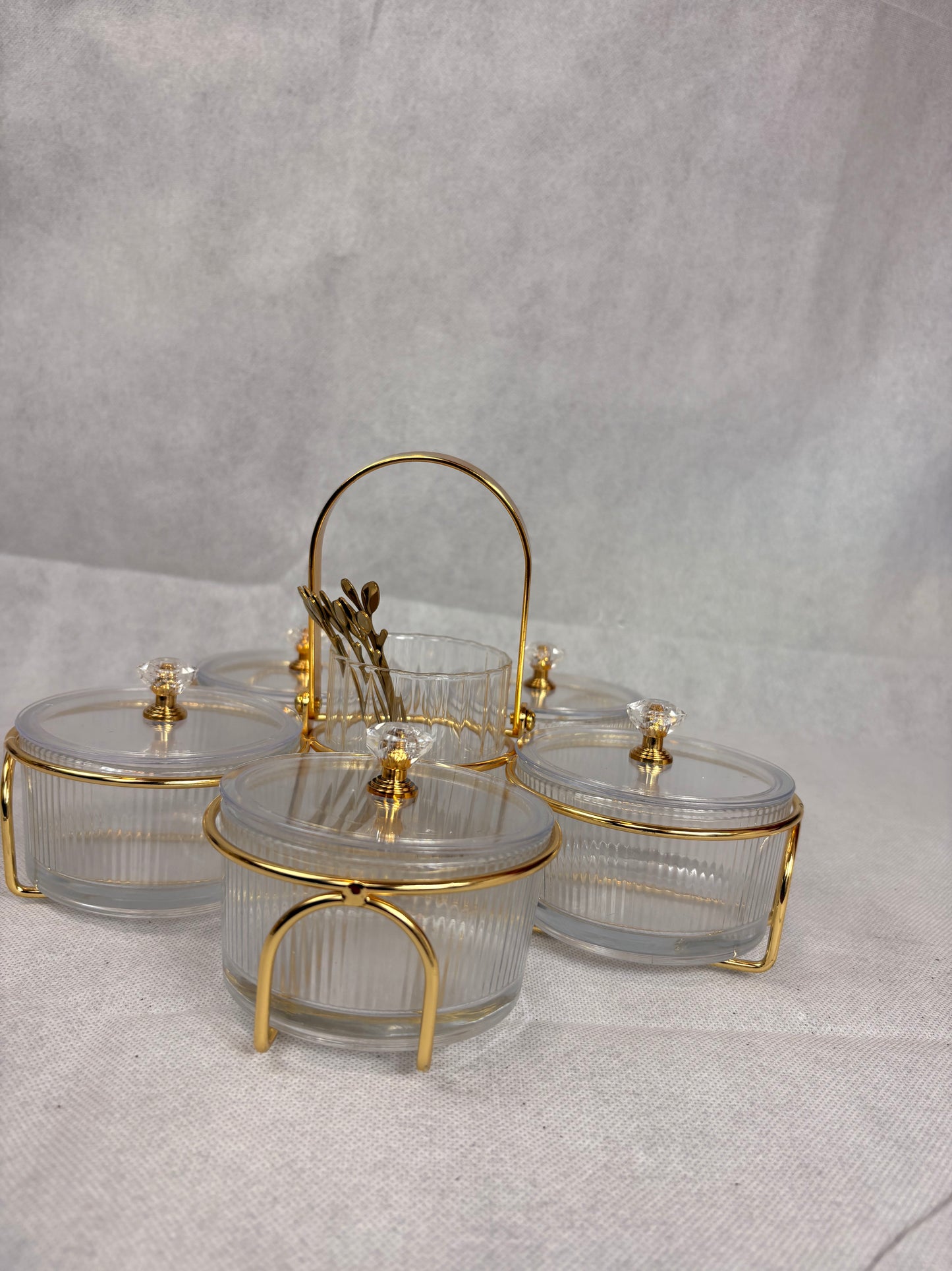 luxury 6-piece glass serving set