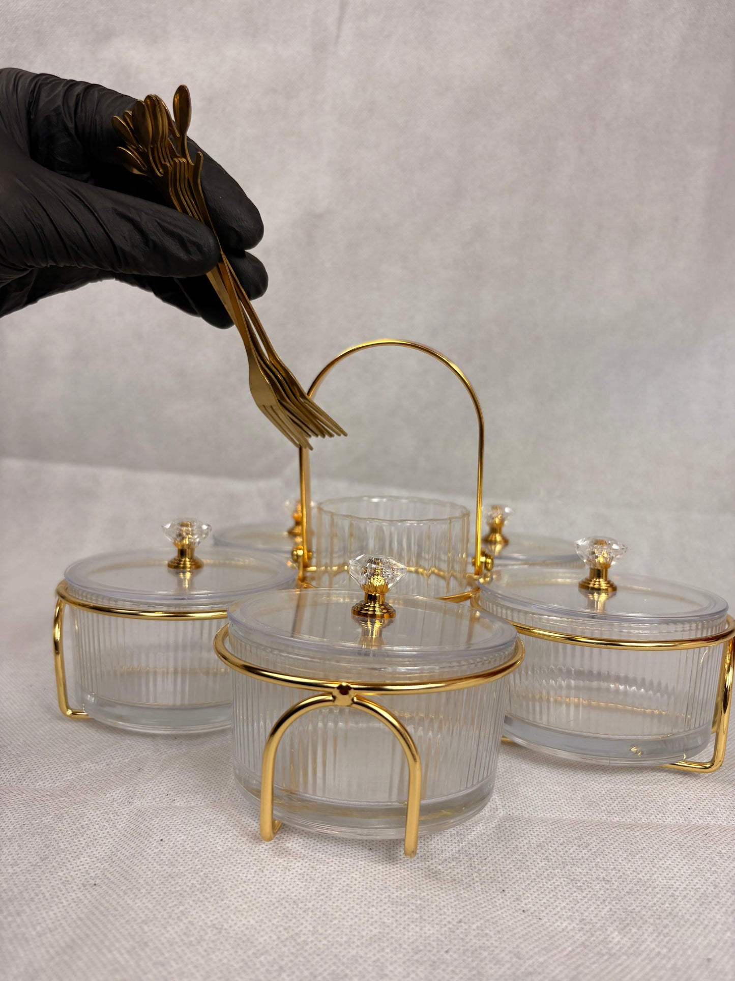 luxury 6-piece glass serving set