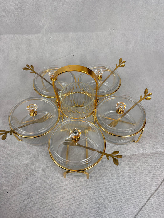 luxury 6-piece glass serving set