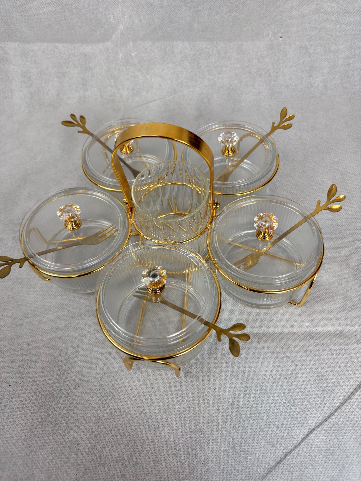 luxury 6-piece glass serving set