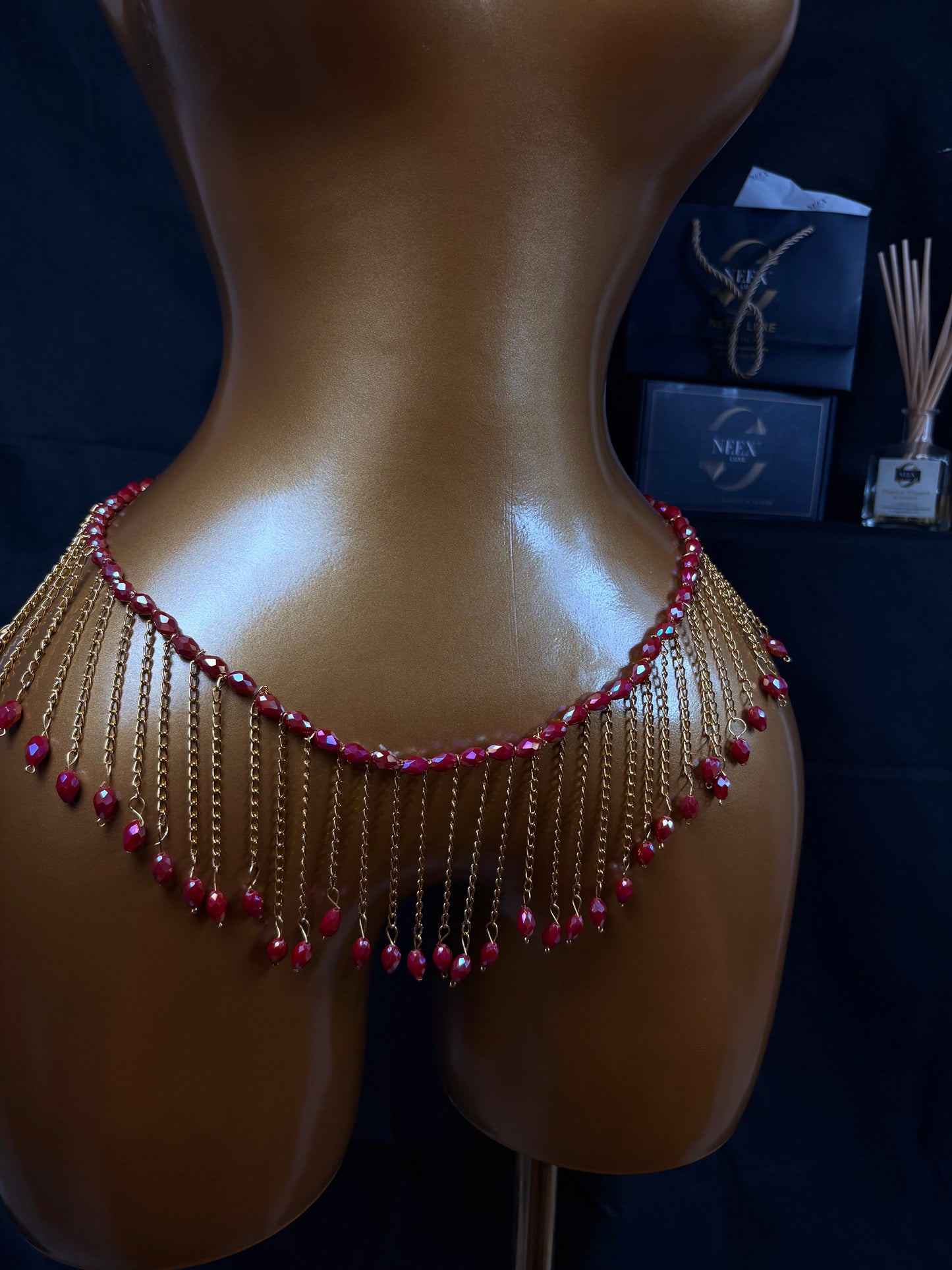 ✨ NEEX LUXE Mini Chain Baya Waist Beads – Statement Short Style