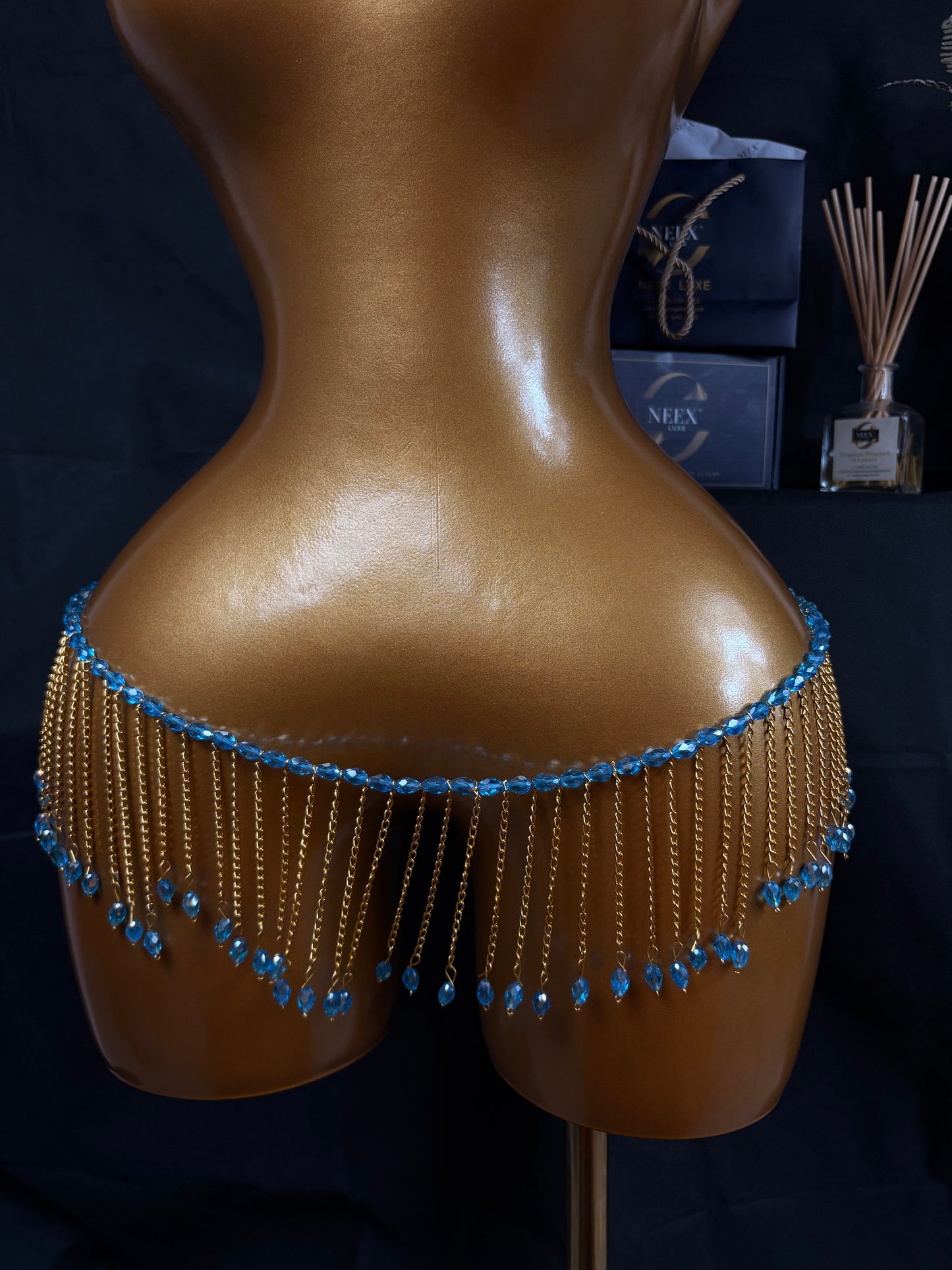 ✨ NEEX LUXE Mini Chain Baya Waist Beads – Statement Short Style