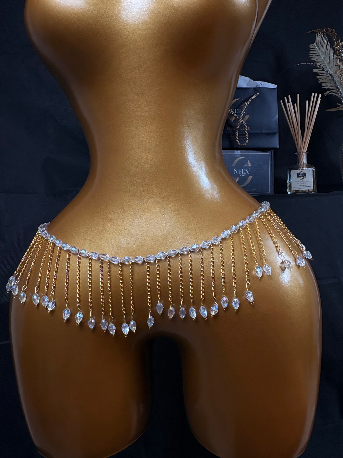 ✨ NEEX LUXE Mini Chain Baya Waist Beads – Statement Short Style